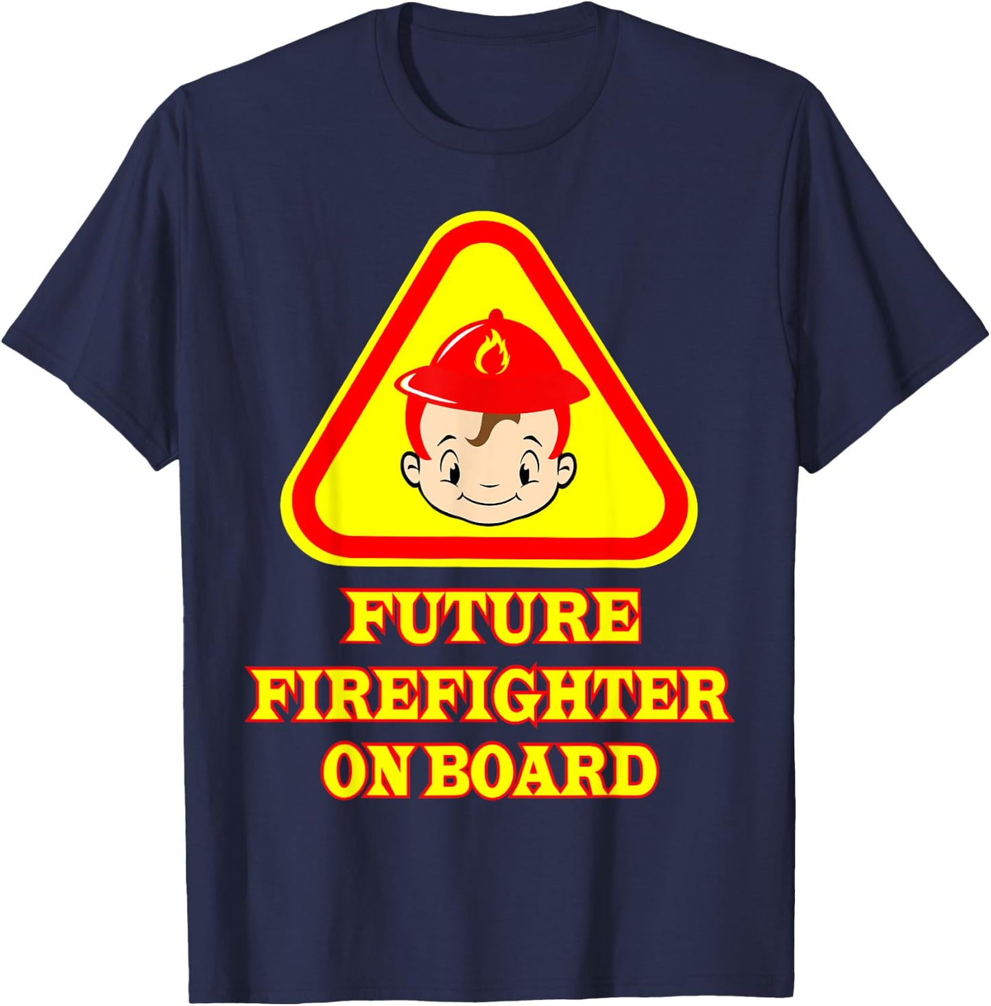 Future Firefighter On Board Pregnancy Announcement Fireman T-Shirt - T-Shirt | Navy