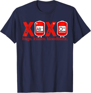 Blood Bank Valentine Medical Lab Science Medical Laboratory T-Shirt - T-Shirt | Navy