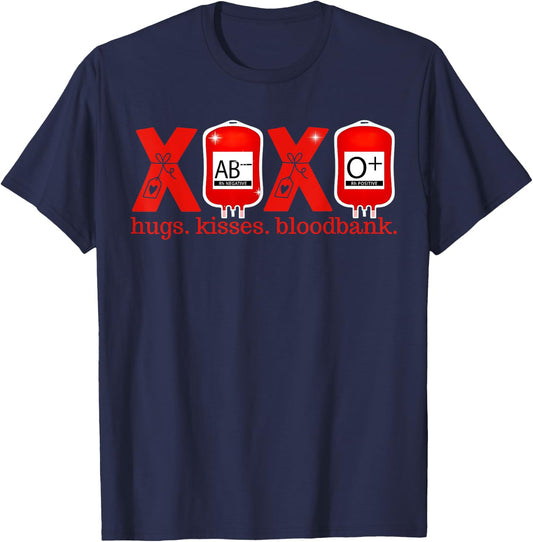 Blood Bank Valentine Medical Lab Science Medical Laboratory T-Shirt - T-Shirt | Navy