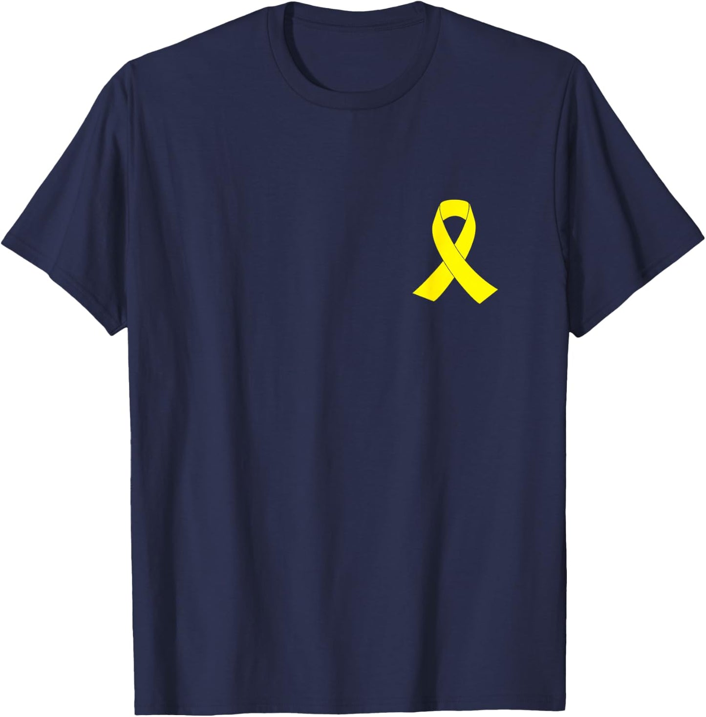 Yellow Ribbon Sarcoma Bone Cancer Awareness T-Shirt - T-Shirt | Navy
