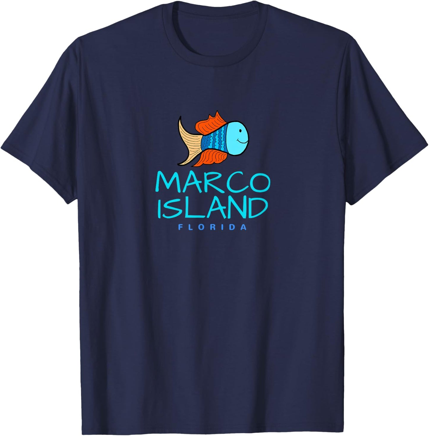 Marco Island FL , Florida Fun Fish T-Shirt - T-Shirt | Navy
