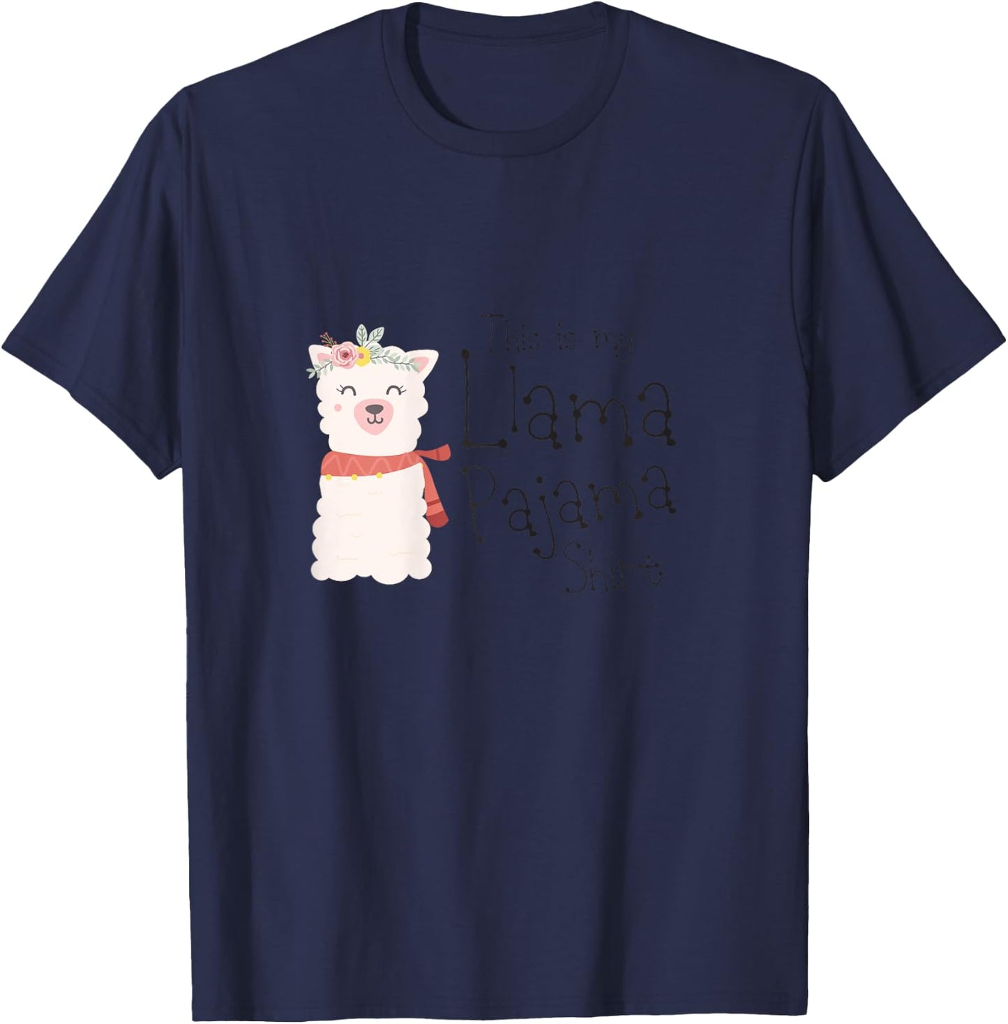 & Kids This Is My Llama Pajama Shirt Cute Alpaca Gift T-Shirt - T-Shirt | Navy