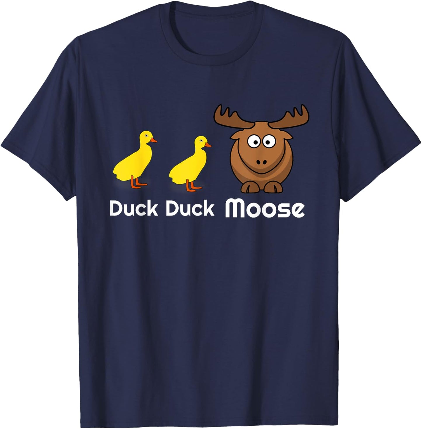 Duck Duck Moose Pun Hunting Animal Kids Toddlers Clothes T-Shirt - T-Shirt | Navy