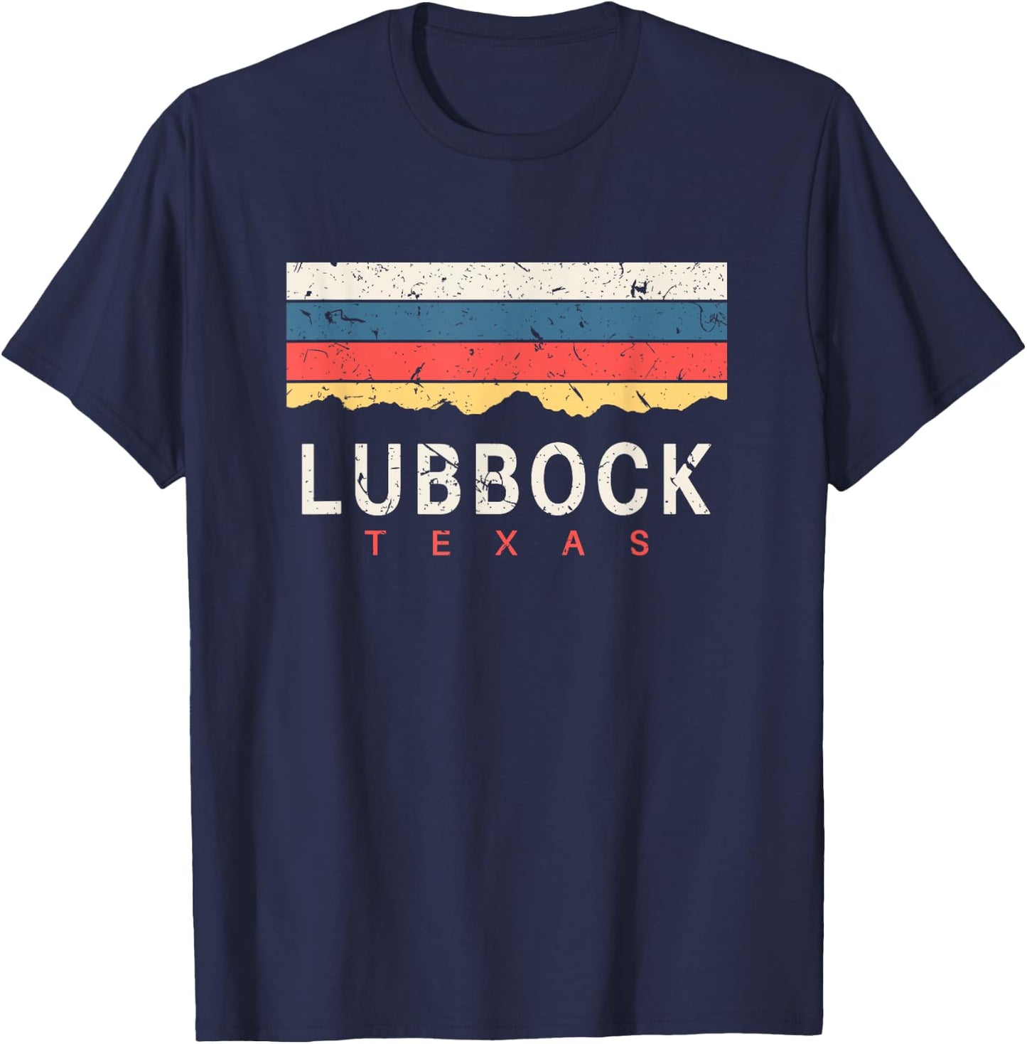 Lubbock Texas T Shirt Vintage TX Souvenirs Gifts T-Shirt - T-Shirt | Navy