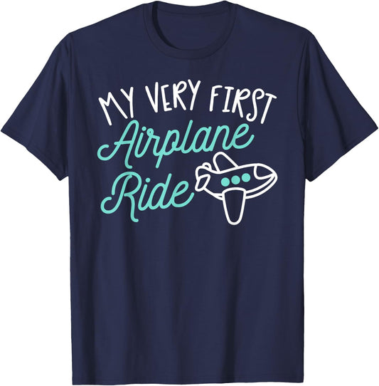 First Plane Flight Shirt My Very First Airplane Ride T-Shirt - T-Shirt | Navy