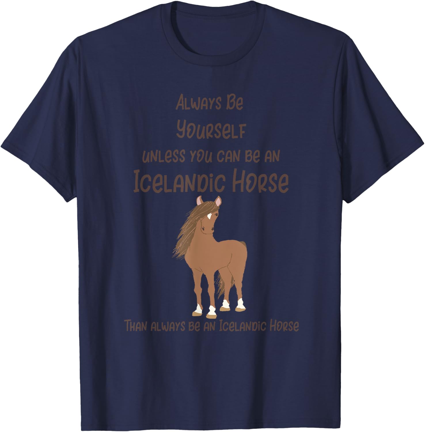 Icelandic Horse Funny Saying Toy Gift Girl Women Kids Teens T-Shirt - T-Shirt | Navy