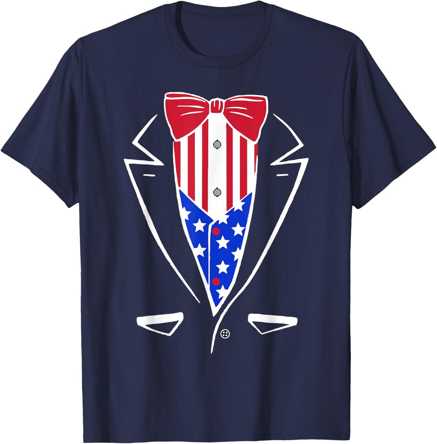 USA Pride American Flag Tuxedo Women Kids Men T-Shirt - T-Shirt | Navy