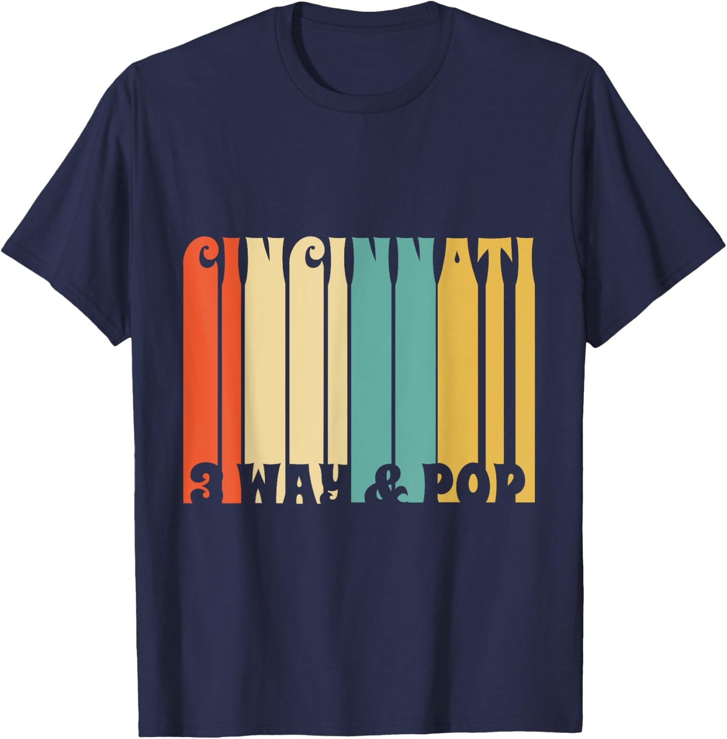 Cincinnati Retro Vintage 3 Way Chili and Pop Shirt T-Shirt - T-Shirt | Navy