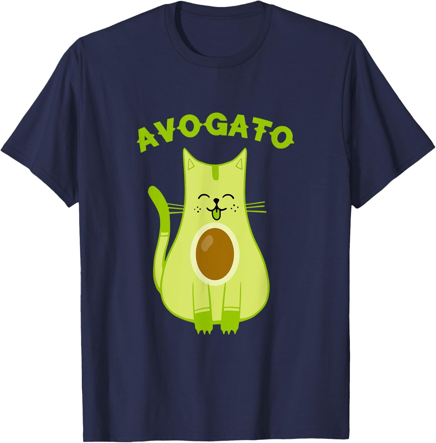 Avogato Funny Avo-Gato Cinco De Mayo Avocado Cat Pun Humor Women Kids T-Shirt - T-Shirt | Navy