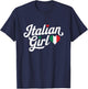Italy Flag Culture italian Roots Cute Italian Girl italia T-Shirt - T-Shirt | Navy