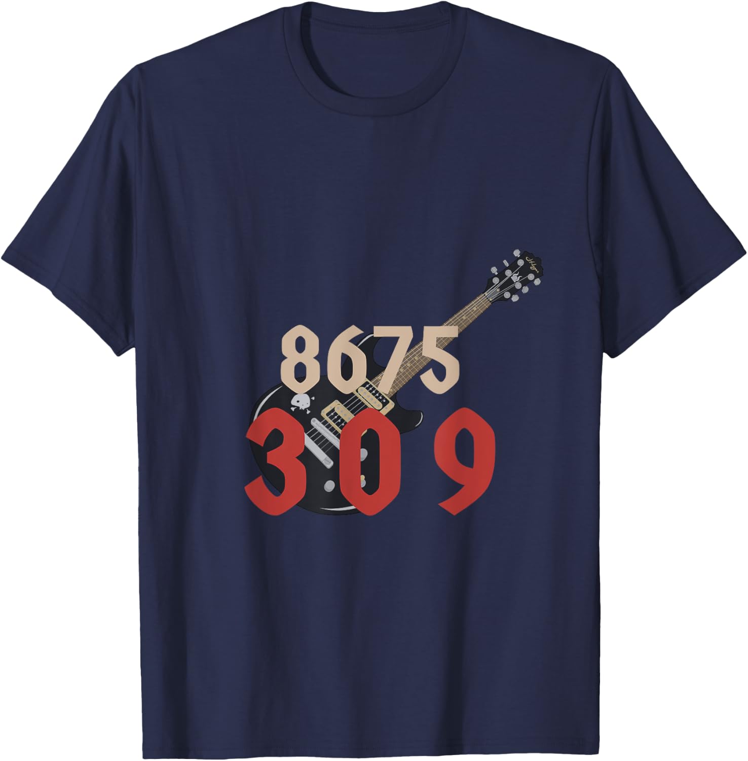 8675309 Guitar T-Shirt - T-Shirt | Navy