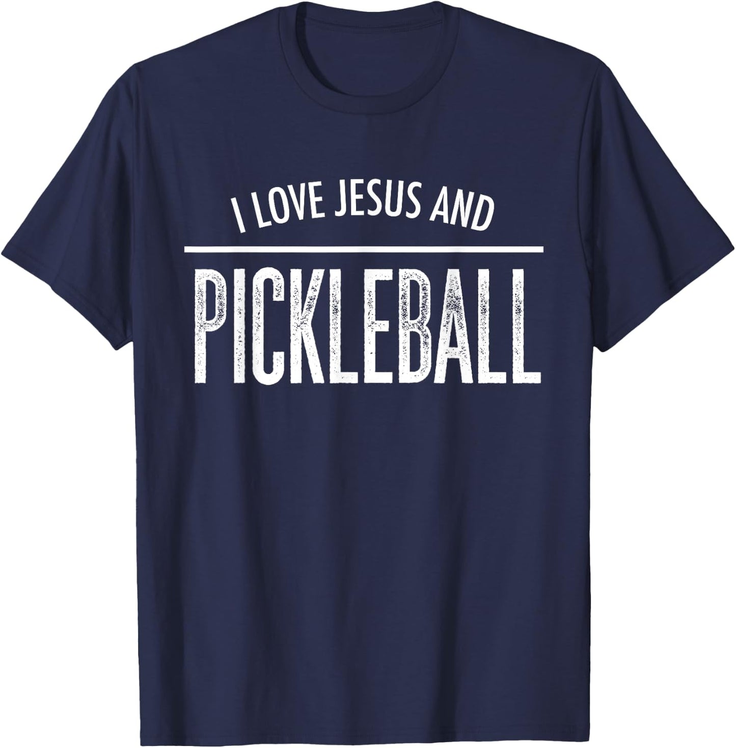 I Love Jesus and Pickleball Christian Sports T-Shirt - T-Shirt | Navy
