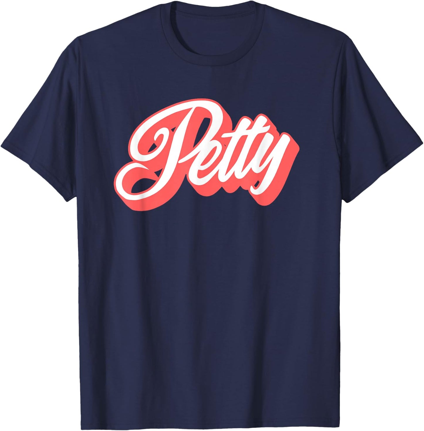 Styleuniversal Women's Petty Funny Cartoon Letter Print , Black, Small T-Shirt - T-Shirt | Navy
