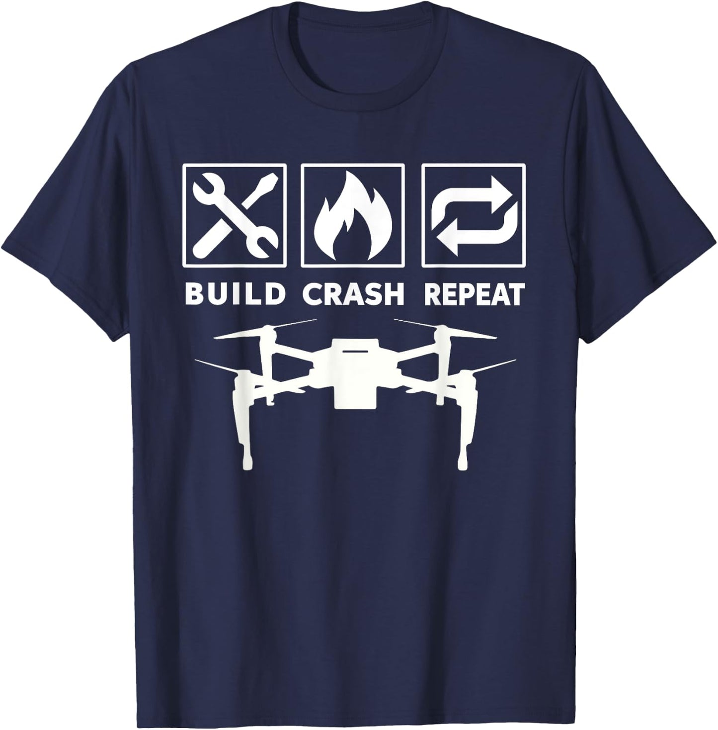 Funny Drone T Shirt Commercial or Small Drones Pilot Shirts T-Shirt - T-Shirt | Navy