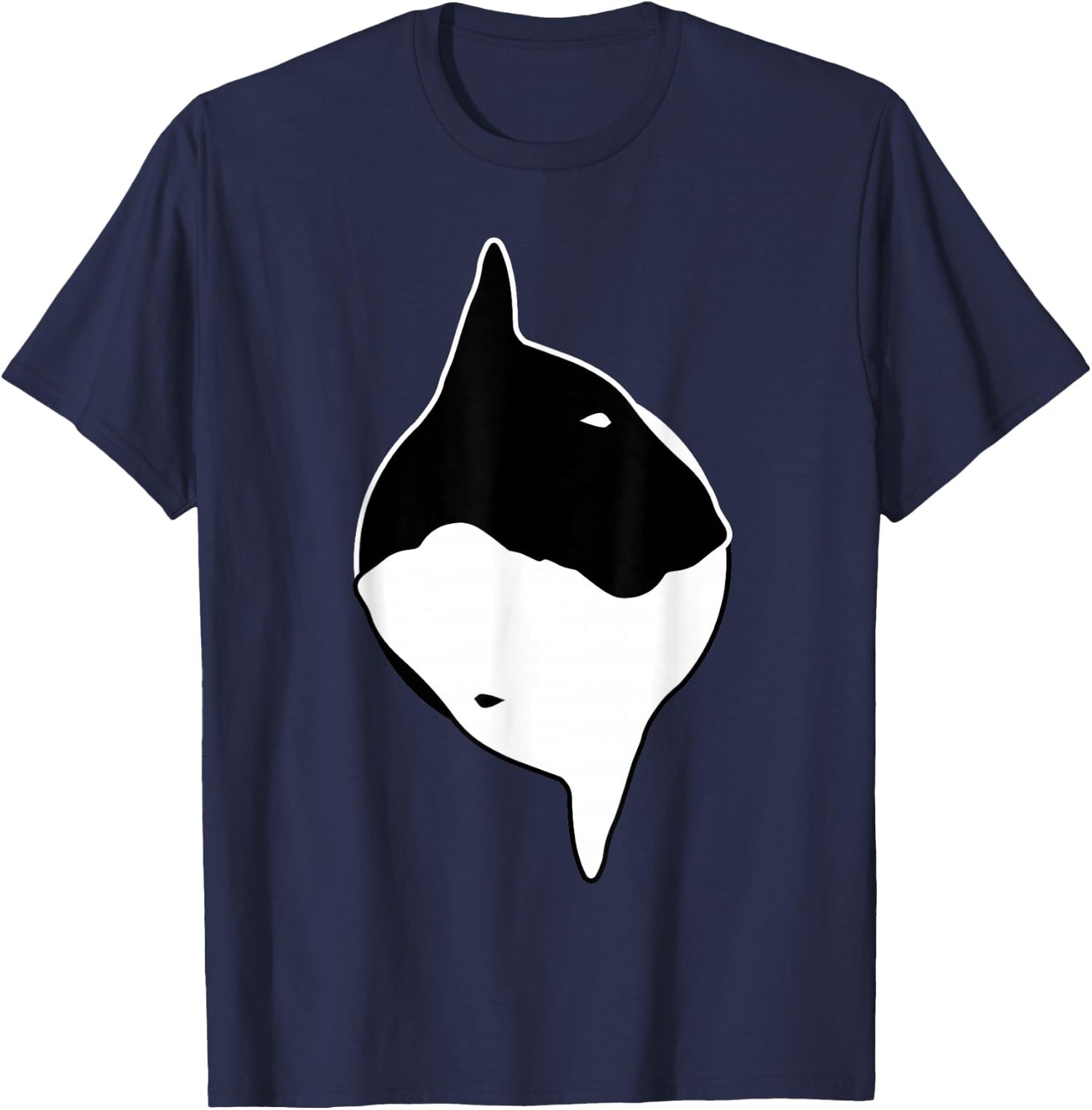 Cool Yin Yang Dog - Cute Bull Terrier T-Shirt - T-Shirt | Navy