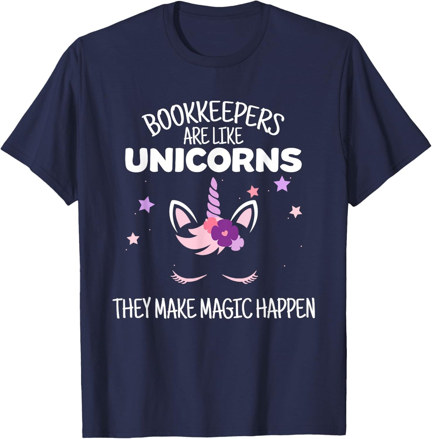 Unicorn Bookkeeper Gift, Bookkeeper T-Shirt - T-Shirt | Navy