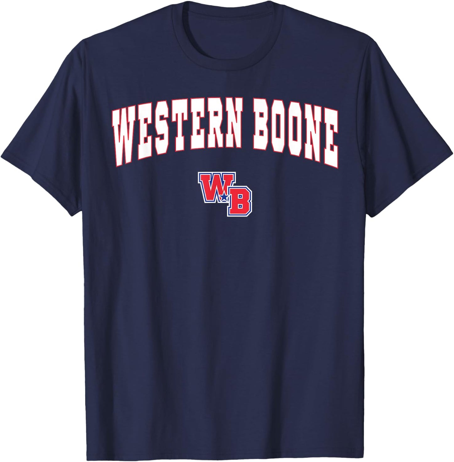 Western Boone High School Stars T-Shirt - T-Shirt | Navy