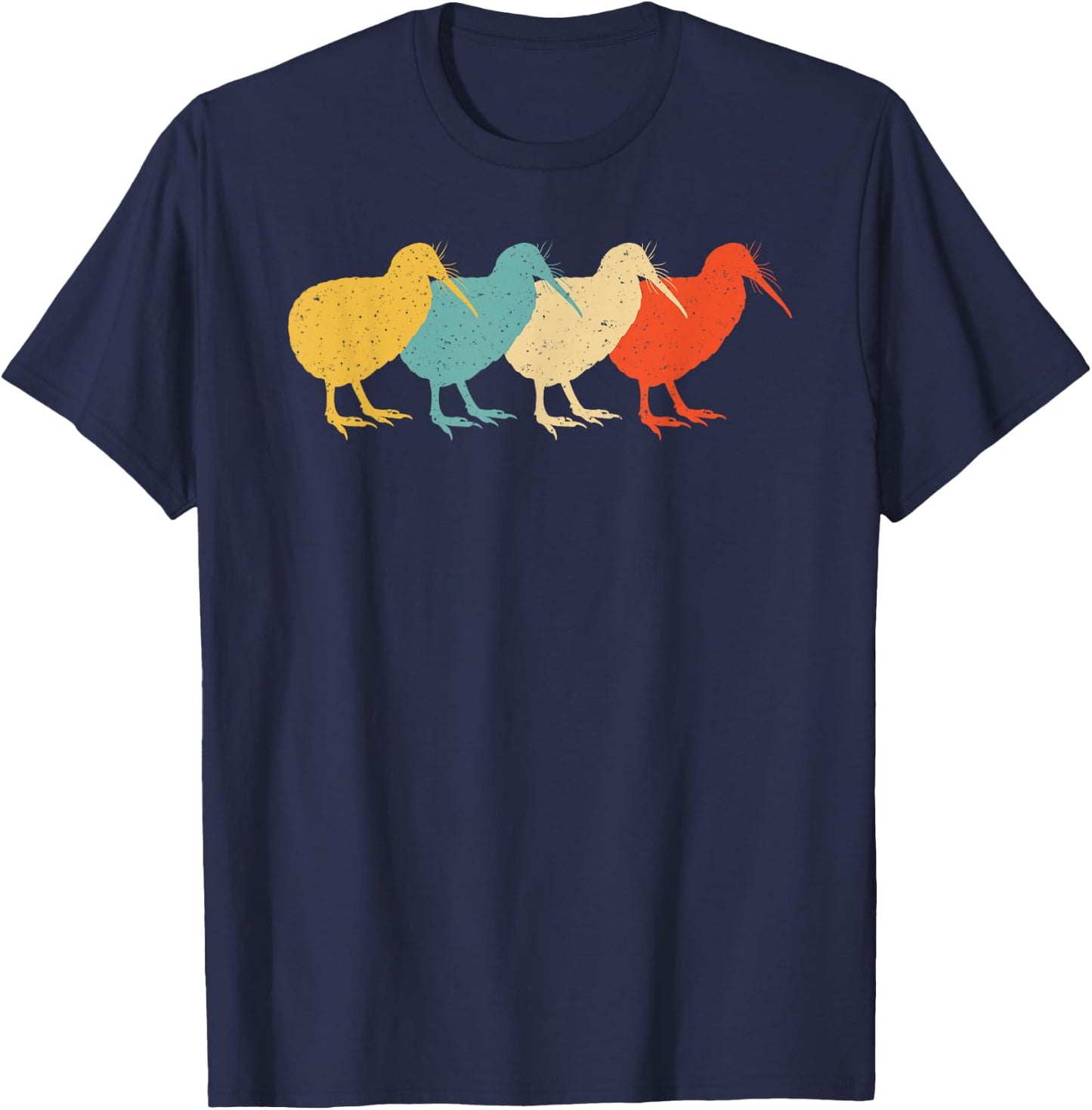 Kiwi Vintage Retro Bird Animal Lover 60s 70s Gift T-Shirt - T-Shirt | Navy
