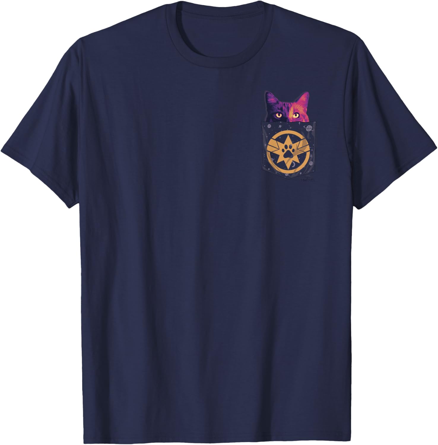 Captain Marvel Goose in Cosmic Pocket Graphic T-Shirt - T-Shirt | Navy