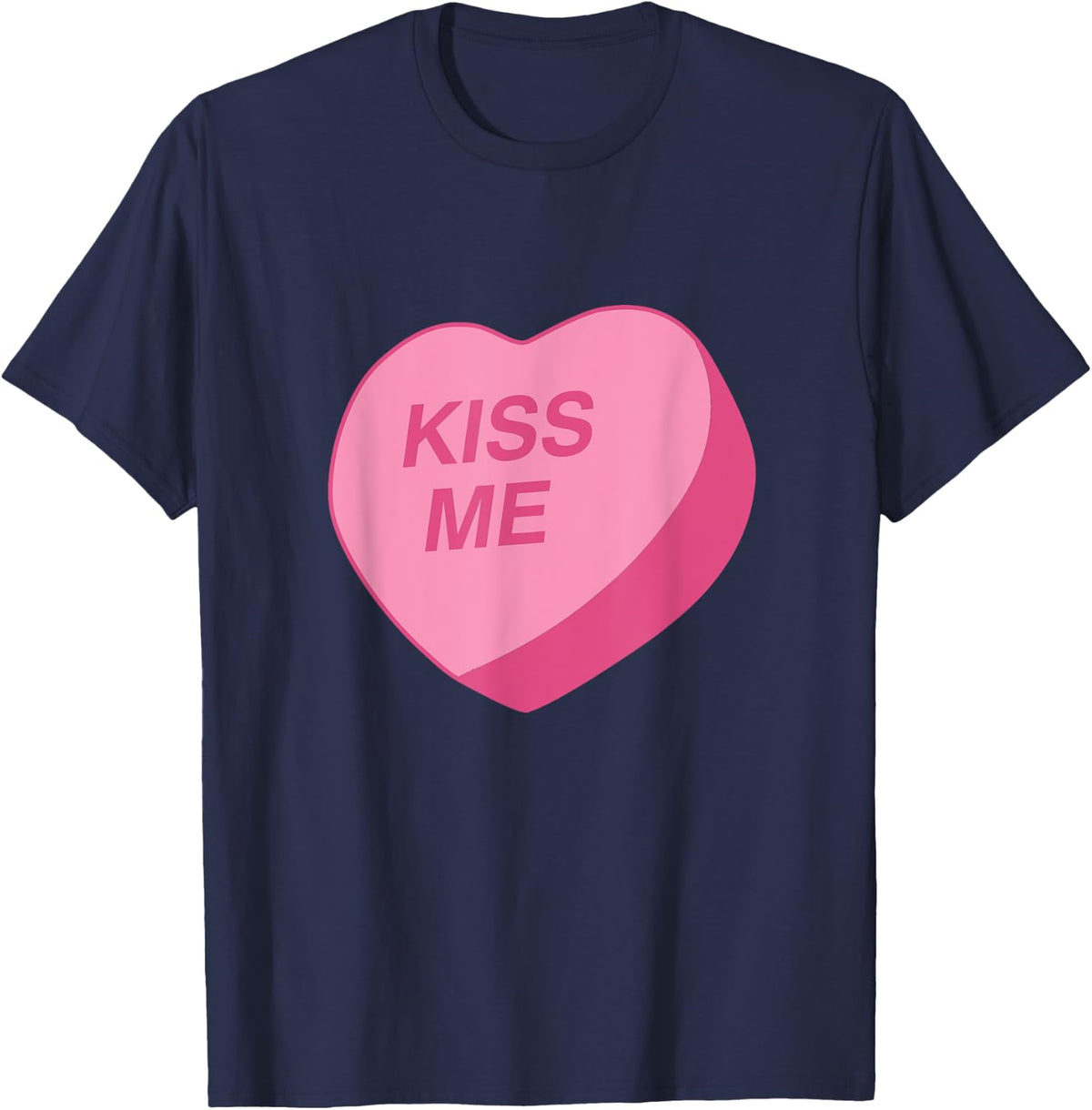 Candy Heart "Kiss Me" Valentine's Day T-Shirt - T-Shirt | Navy