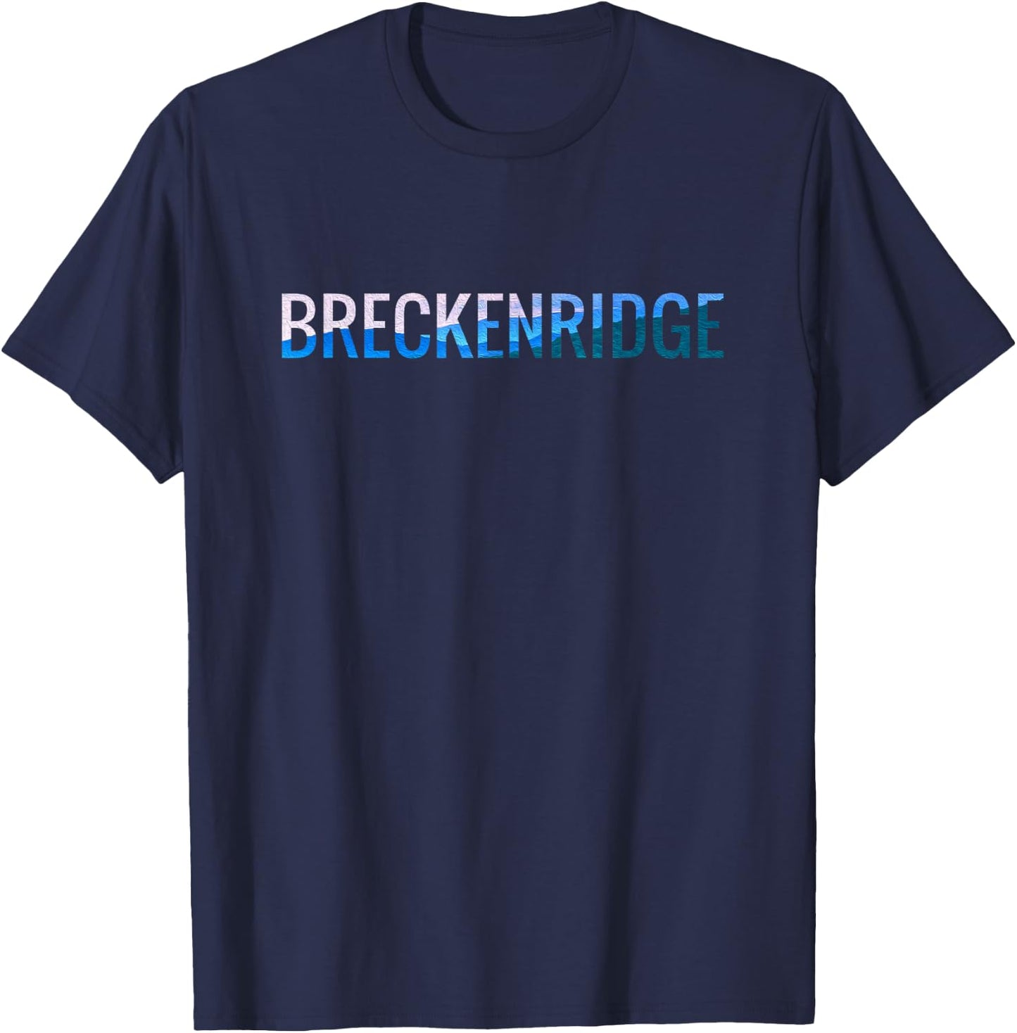 Breckenridge Colorado Mountain Sky Clouds Art T-Shirt - T-Shirt | Navy