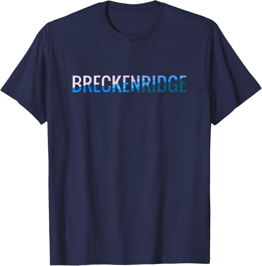 Breckenridge Colorado Mountain Sky Clouds Art T-Shirt - T-Shirt | Navy