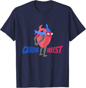 Funny Cardiac Arrest Medical Heart- Nurse Doctor Anatomy T-Shirt - T-Shirt | Navy