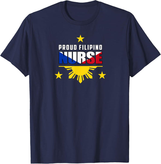 Proud Filipino Nurse Shirt T-Shirt - T-Shirt | Navy