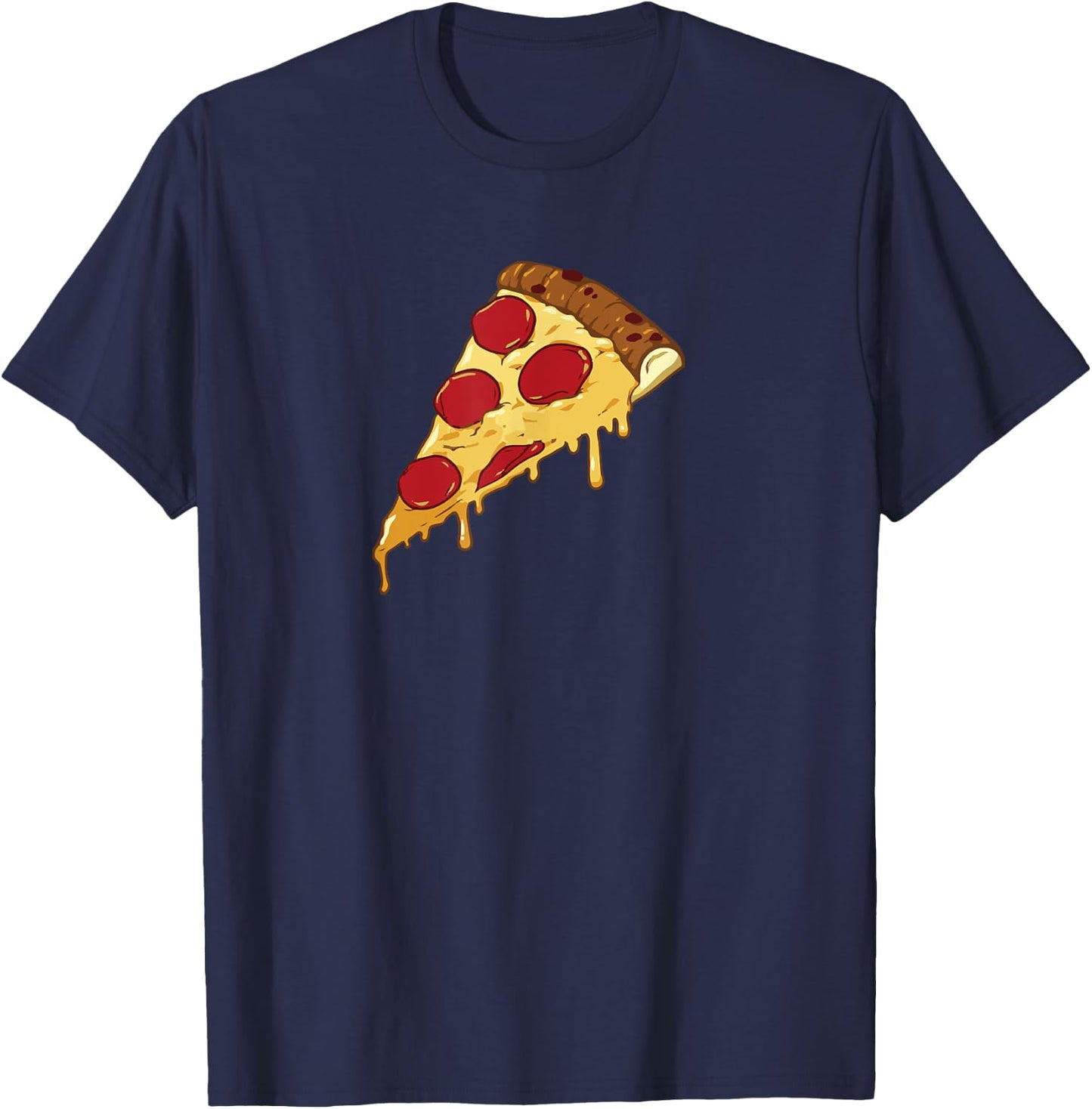 Funny Cheesy Pepperoni Pizza Slice T Shirt for Pizza Lovers T-Shirt - T-Shirt | Navy