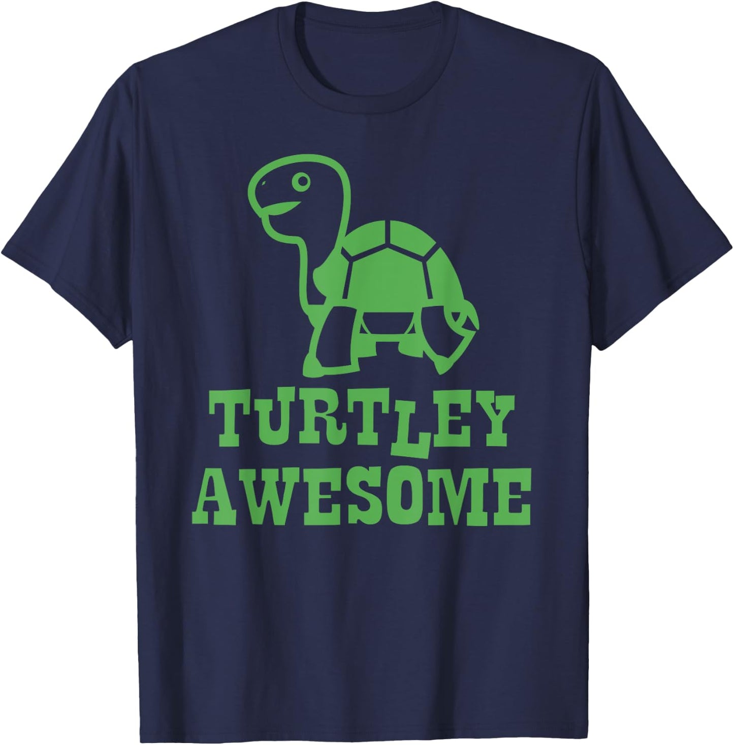 TURTLEY AWESOME Funny Turtle Lover Cute Tween Boy Girl Kids T-Shirt - T-Shirt | Navy