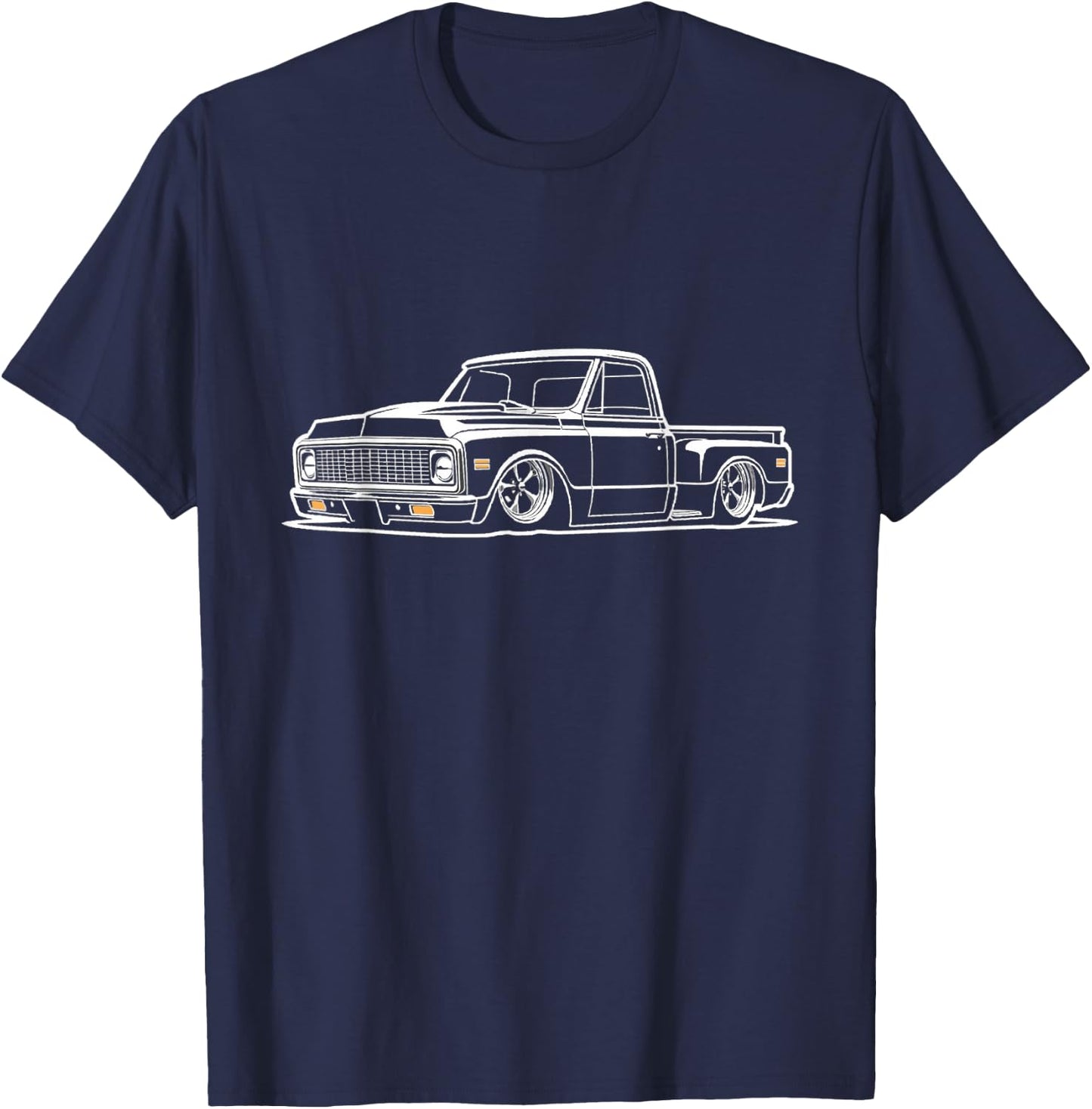 70-72 C10 Stepside Classic Silhouette C10 Truck Old School T-Shirt - T-Shirt | Navy