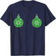 Christmas Ornament Boobs Green| Funny Sexy Holiday Shirt T-Shirt - T-Shirt | Navy