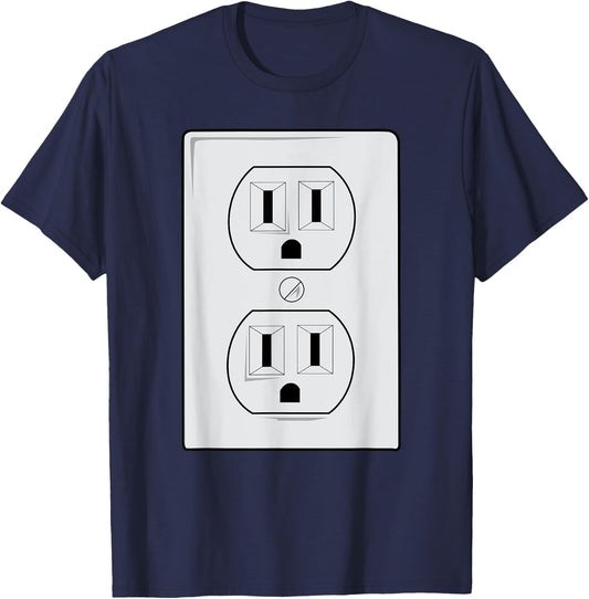 Electrical Outlet Plug And SOCKET Couples Costume Halloween T-Shirt - T-Shirt | Navy