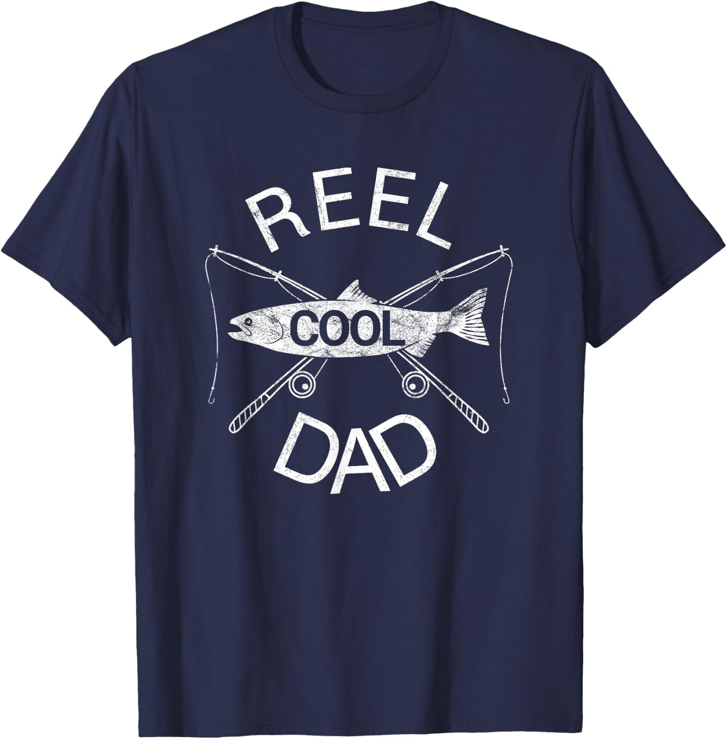 Reel Dad Fishing Daddy Dad Joke Cool Funny T-Shirt - T-Shirt | Navy