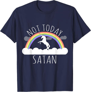 Flippin Sweet Gear Not Today Satan Black Cotton T-Shirt - T-Shirt | Navy