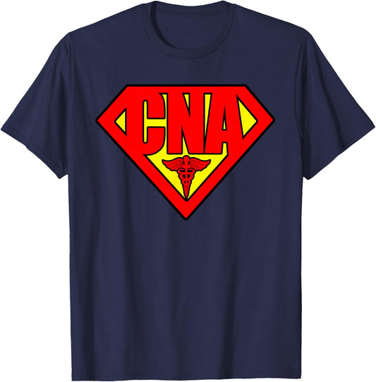 Super Nurse CNA National Nursing Assistants Nurse Hero T-Shirt - T-Shirt | Navy