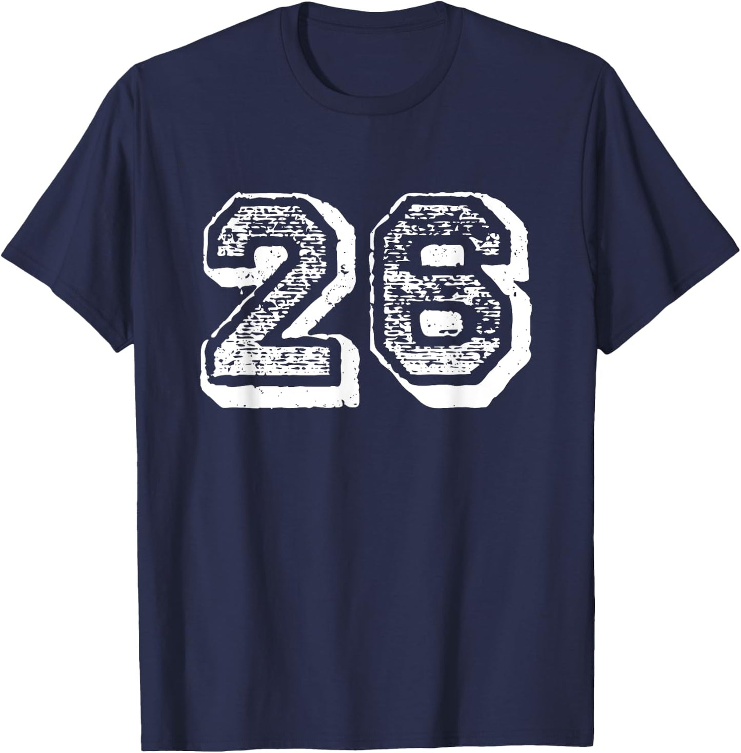 Number 26 Sports Jersey Player #26 Fan FRONT Print Vintage T-Shirt - T-Shirt | Navy