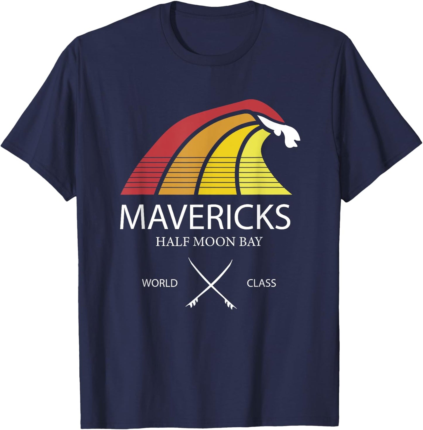 Maverick's Surfing, Travel Gift Maverick Surfer T-Shirt - T-Shirt | Navy