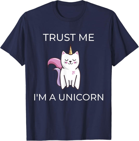 Caticorn T shirt Cat Unicorn Meowgical Kittycorn Shirt T-Shirt - T-Shirt | Navy