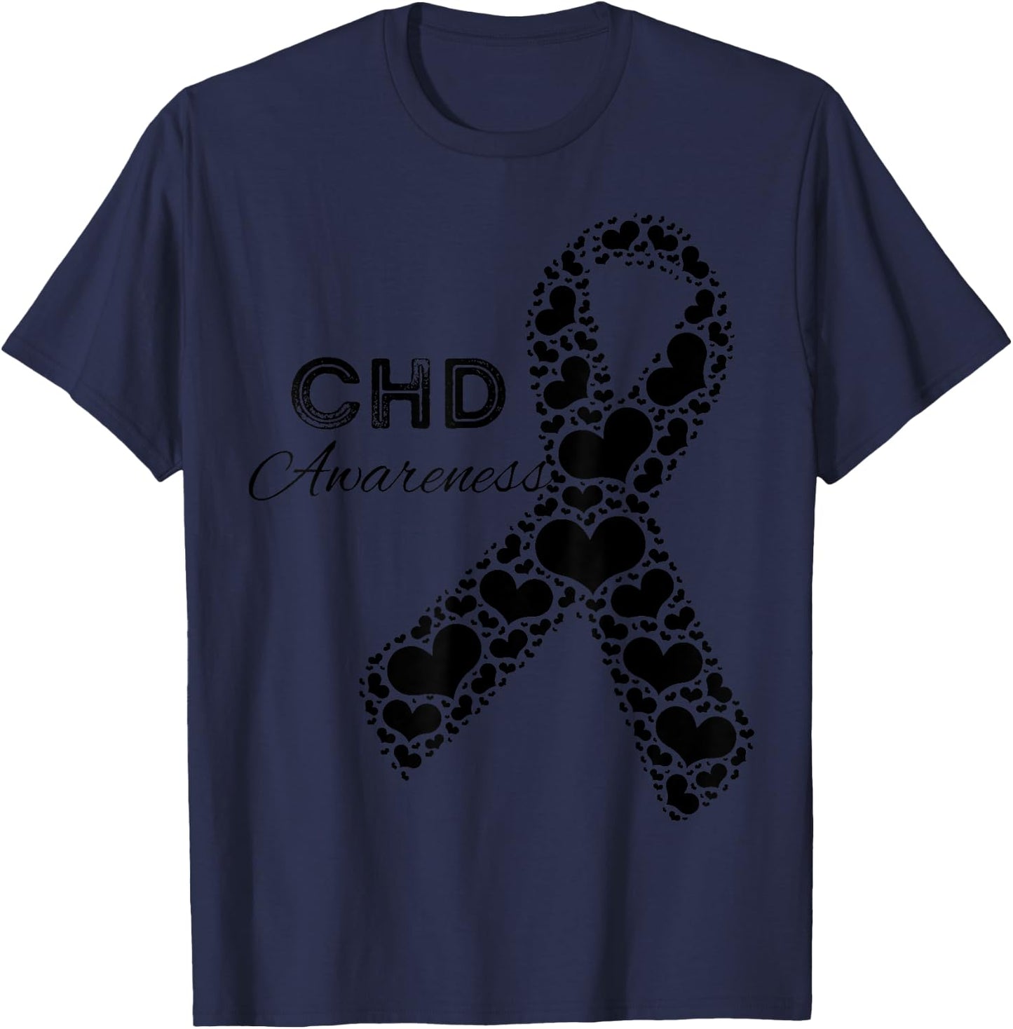 CHD Awareness Congenital Heart Defect Awareness T-Shirt - T-Shirt | Navy