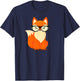 Cute Geek Fox With Glasses T-Shirt - T-Shirt | Navy