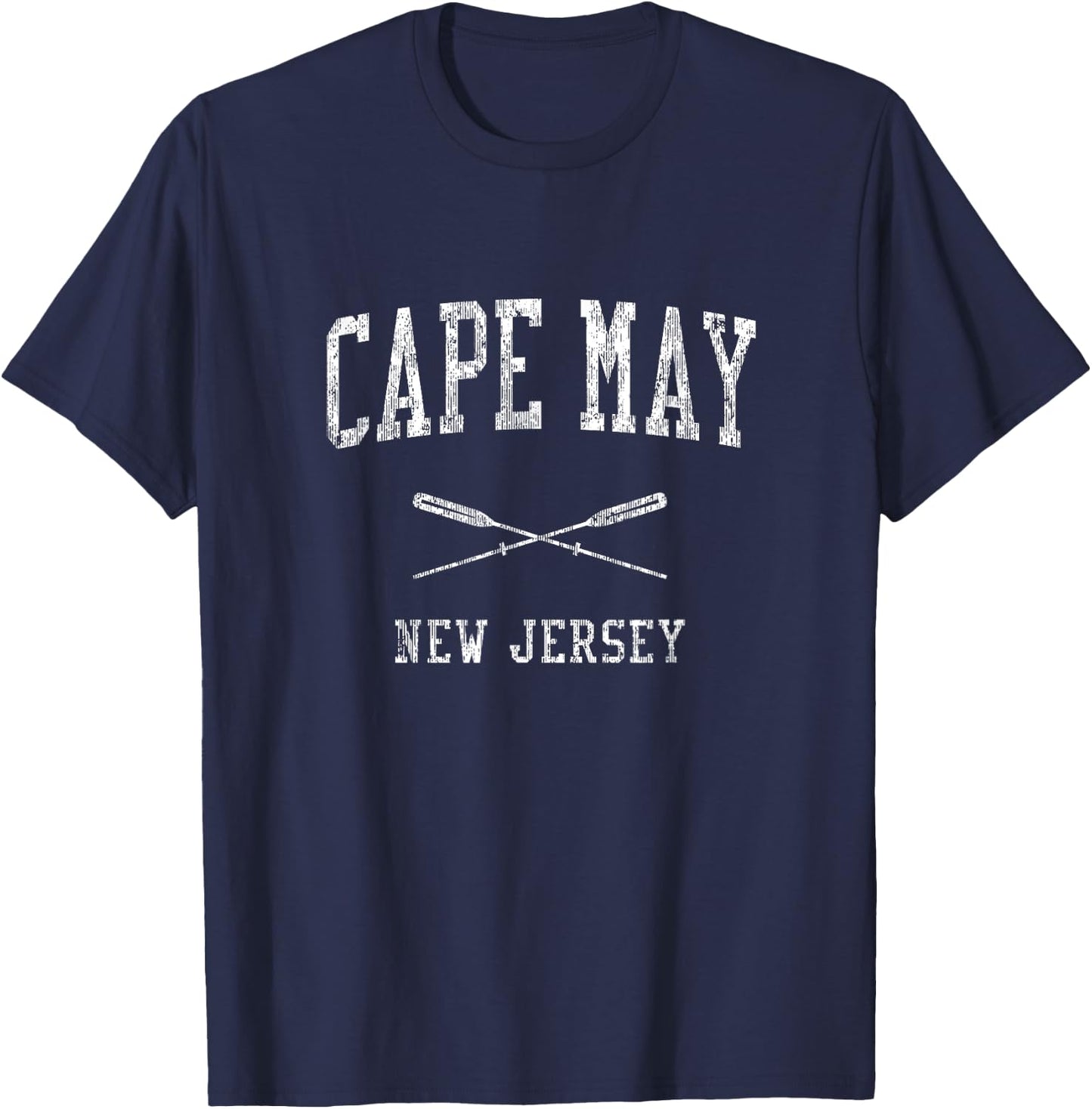 Cape May New Jersey NJ Vintage Nautical Sports Design T-Shirt - T-Shirt | Navy