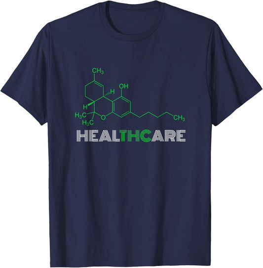 THC Healthcare Shirt THC Molecule Weed Cannabis Tea T-Shirt - T-Shirt | Navy