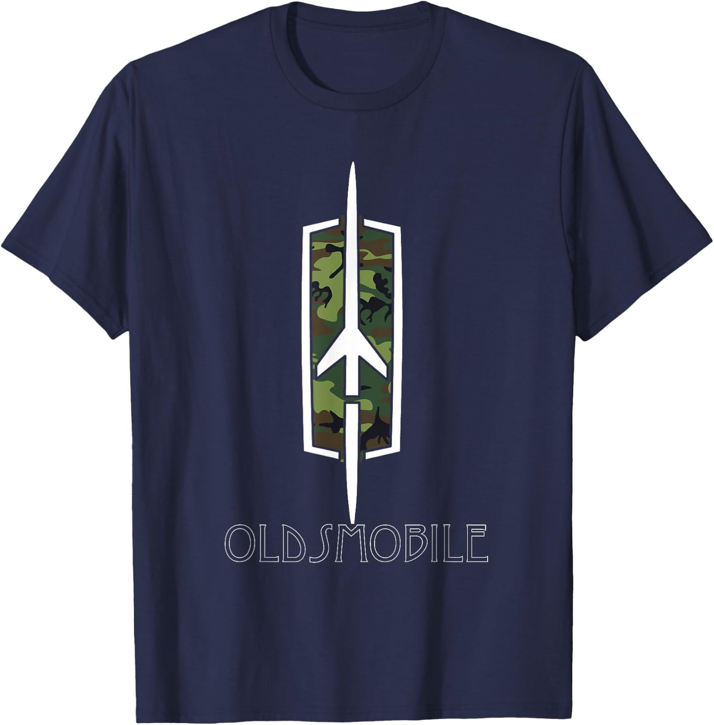 Oldtimer Show Vintage Oldsmobile Camouflage Rockets Logo T-Shirt - T-Shirt | Navy