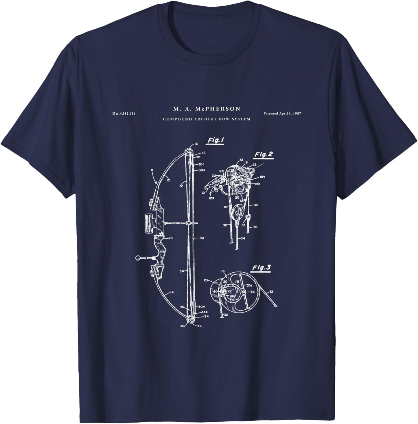 Compound Bow Patent - Archery T-Shirt - T-Shirt | Navy