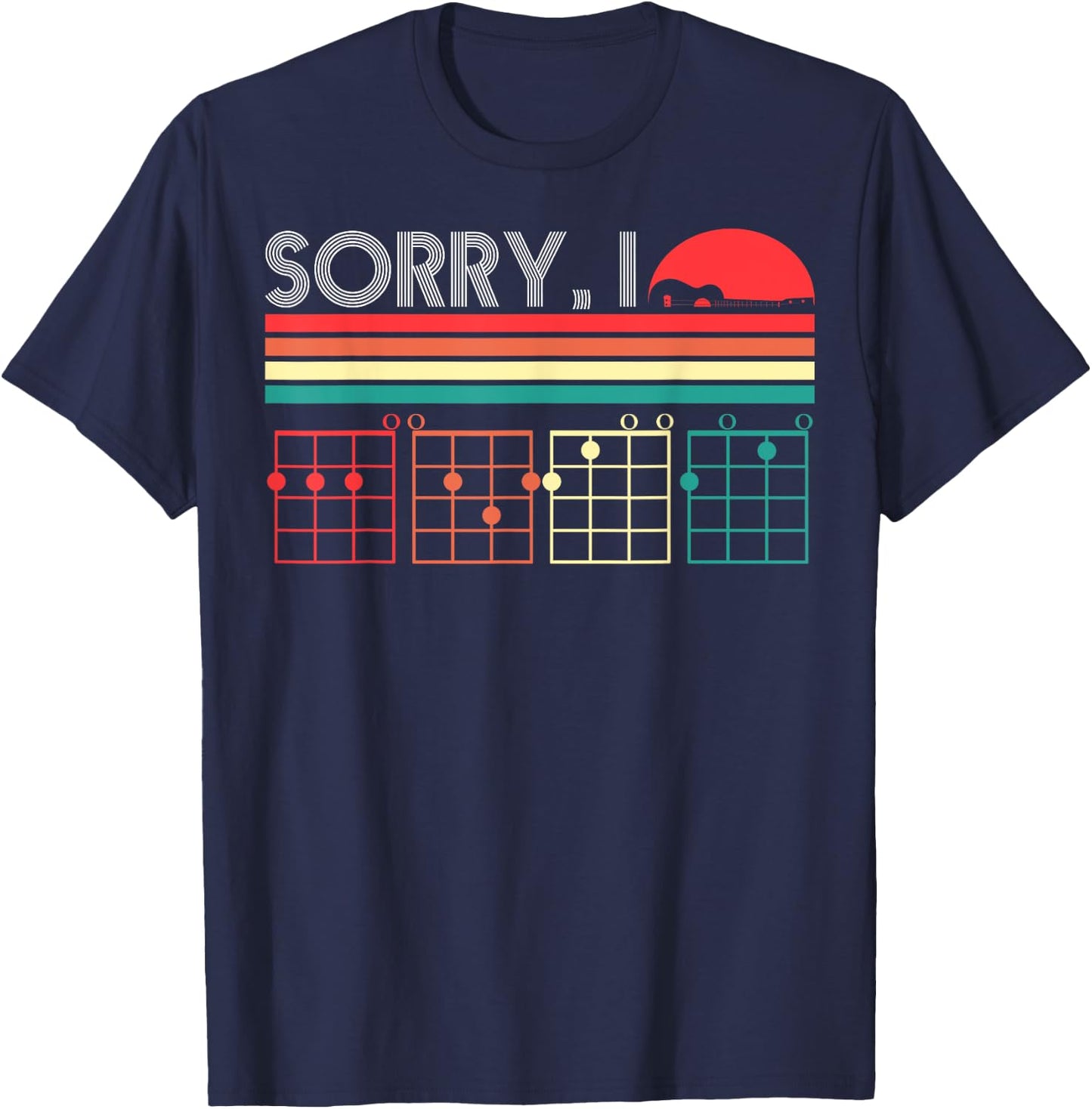 Sorry I-DGAF Hidden Message Ukulele Chords Music Note T-Shirt - T-Shirt | Navy