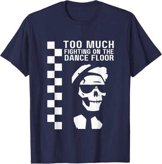 2 Tone Ska Too Much Fighting Skeleton T-Shirt - T-Shirt | Navy