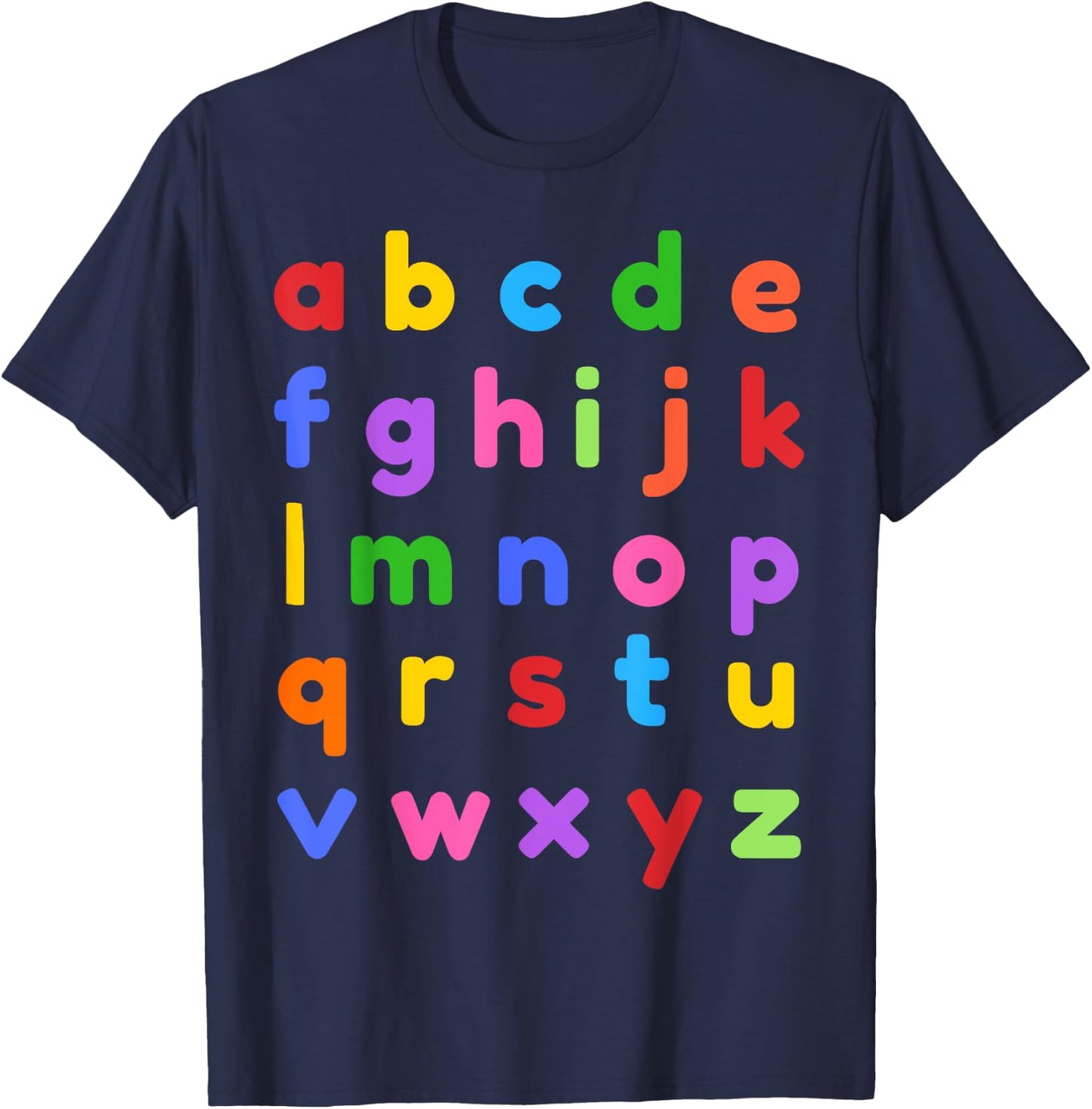 Alphabet Shirt Lowercase ABC Letter Teachers Kids T-Shirt - T-Shirt | Navy
