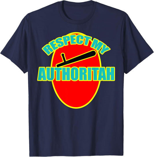 Respect My Authority (Authoritah) Graphic Kid Design T-Shirt - T-Shirt | Navy