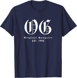 OG Est. 1990 - Vintage Original Gangster Birthday T-Shirt - T-Shirt | Navy